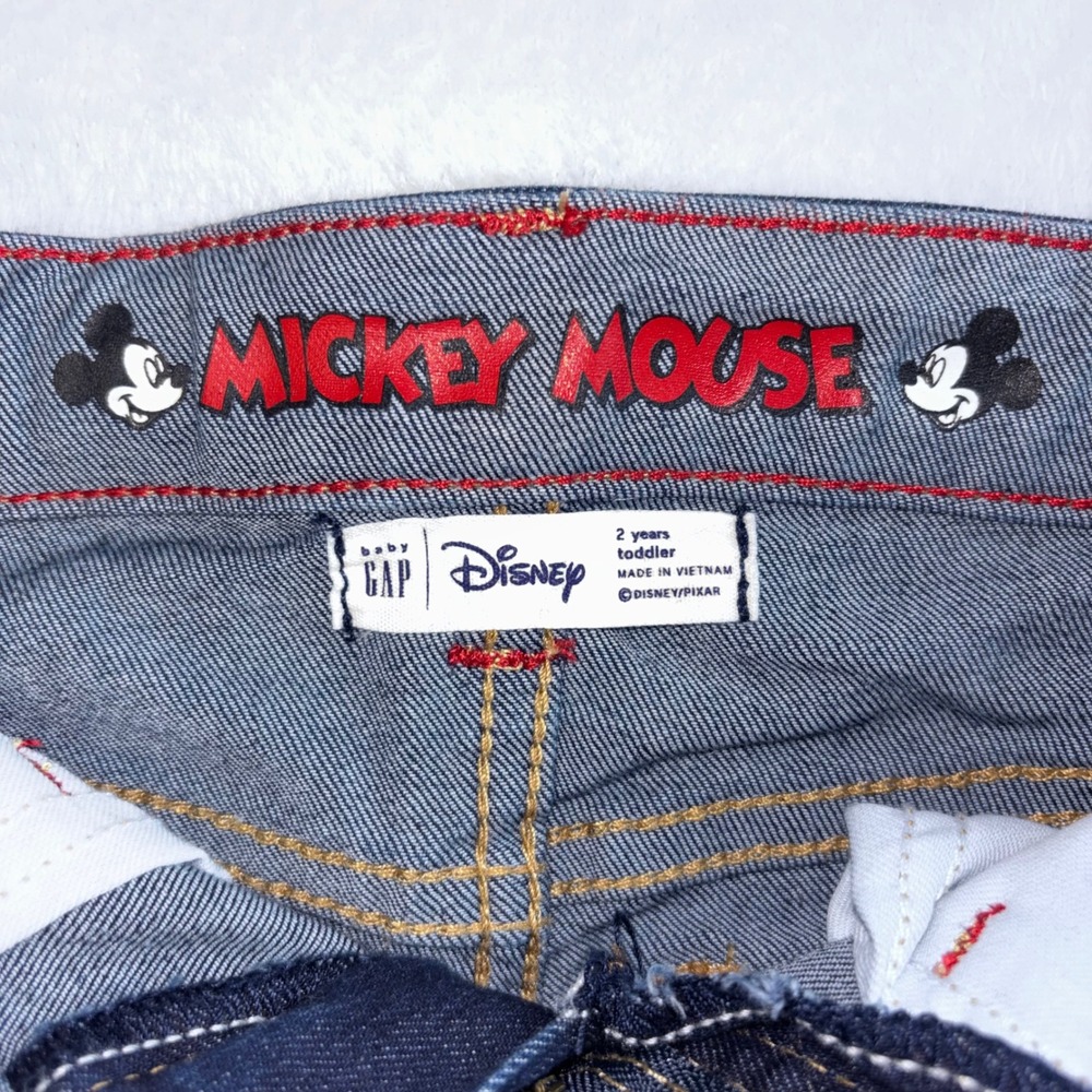 Baby Gap Disney Mickey Mouse Toddler Boys Dark Wash Straight Leg Jeans 2T